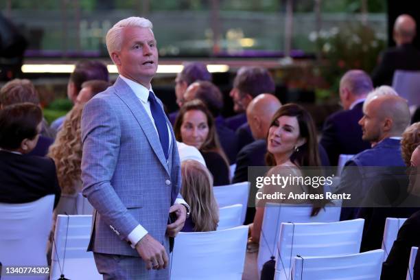 Guido Cantz talks on stage during the German Television Award at Tanzbrunnen on September 16, 2021 in Cologne, Germany.