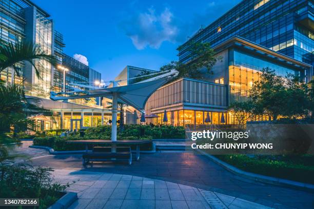 corporate building in financial district - shopping mall stock pictures, royalty-free photos & images