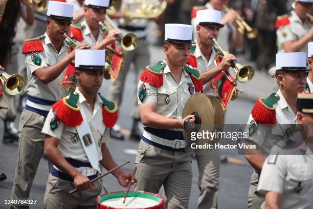Military of the French Foreign Legion march during the annual shout of independence as part of the independence day celebrations on September 16,...