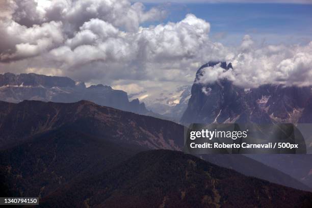 scenic view of mountains against cloudy sky,via bastioni maggiori,italy - via bastioni stock pictures, royalty-free photos & images