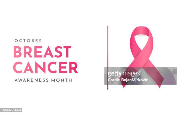 ilustraciones, imágenes clip art, dibujos animados e iconos de stock de tarjeta del mes de concientización sobre el cáncer de mama. vector - octubre