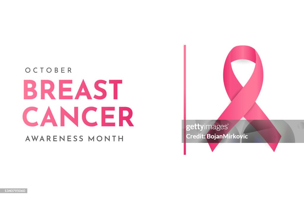 Breast Cancer awareness month card. Vector