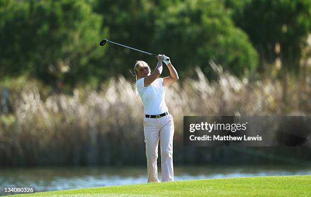 Sabina Muscroft of Schloss Westerholt Golf Club plays a shot from the 10th fairway during day one of the Lombard Challenge PGA Pro-Captain Tournamnet...