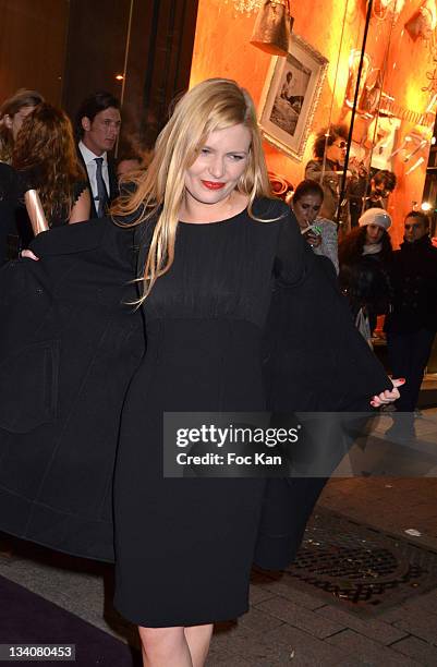 Elodie Frege attends the Lancel celebration of '135 Years Of French Legerete' Hosted By Sienna Miller at Lancel Shop Champs Elysees on November 24,...
