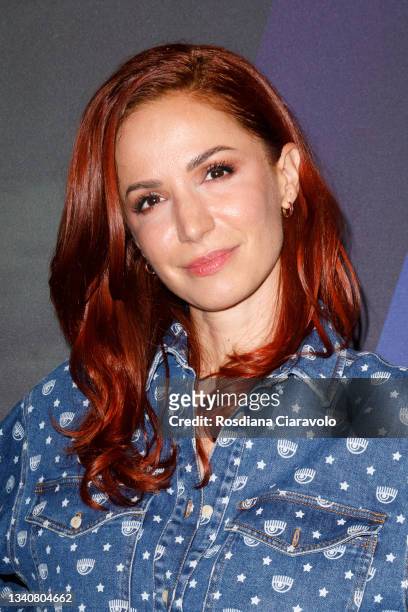 Andrea Delogu attends the photocall of the final season of "The Walking Dead" on September 16, 2021 in Milan, Italy.