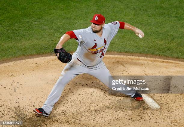 Jon Lester of the St. Louis Cardinals in action against the New York Mets at Citi Field on September 15, 2021 in New York City. The Cardinals...