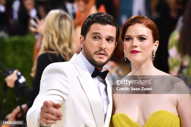 Kit Harrington and Rose Leslie attend 2021 Costume Institute Benefit - In America: A Lexicon of Fashion at the Metropolitan Museum of Art on...