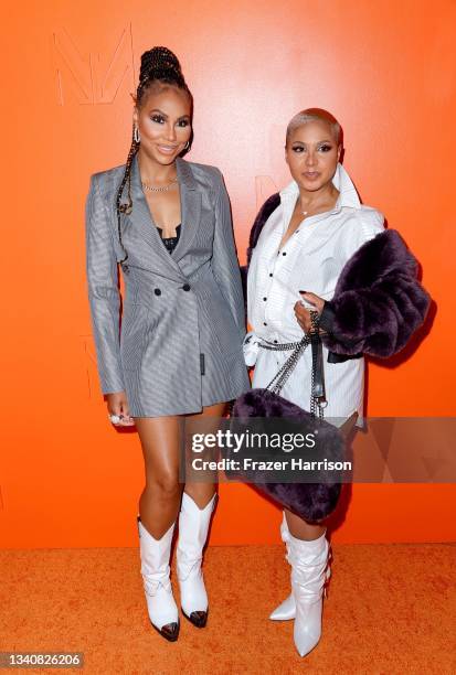 Tamar Braxton and Toni Braxton attend the MARCELL VON BERLIN Spring/Summer 2022 Runway Fashion Show on September 16, 2021 in Los Angeles, California.