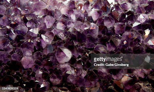 purple amethyst crystals - semi precious gem stock pictures, royalty-free photos & images