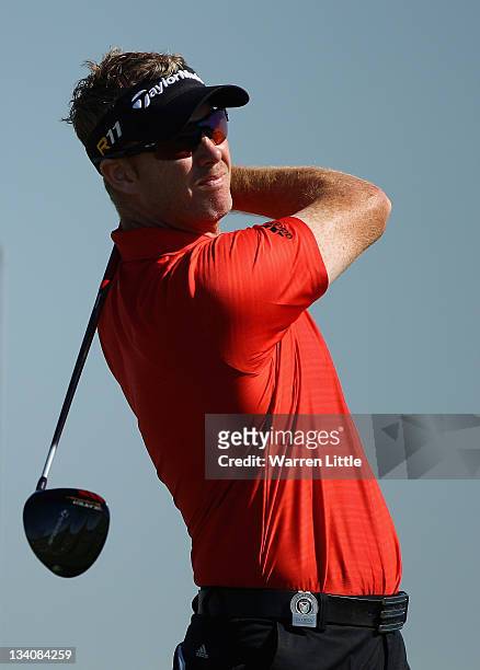 Steve O'Hara of Scotland tees off on the sixth hole during the second round of the South African Open Championship at Serengeti Golf Club on November...