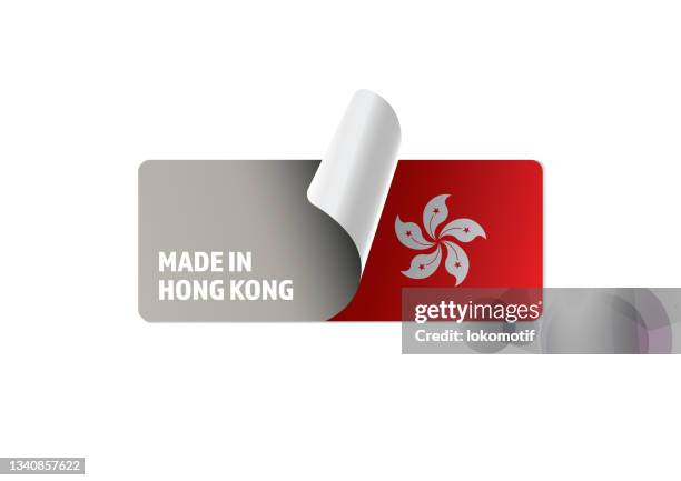 made in hong kong sticker - made in china tag stock illustrations