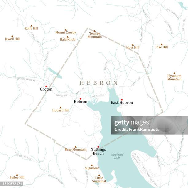 nh grafton hebron vector road map - newfound lake stock illustrations