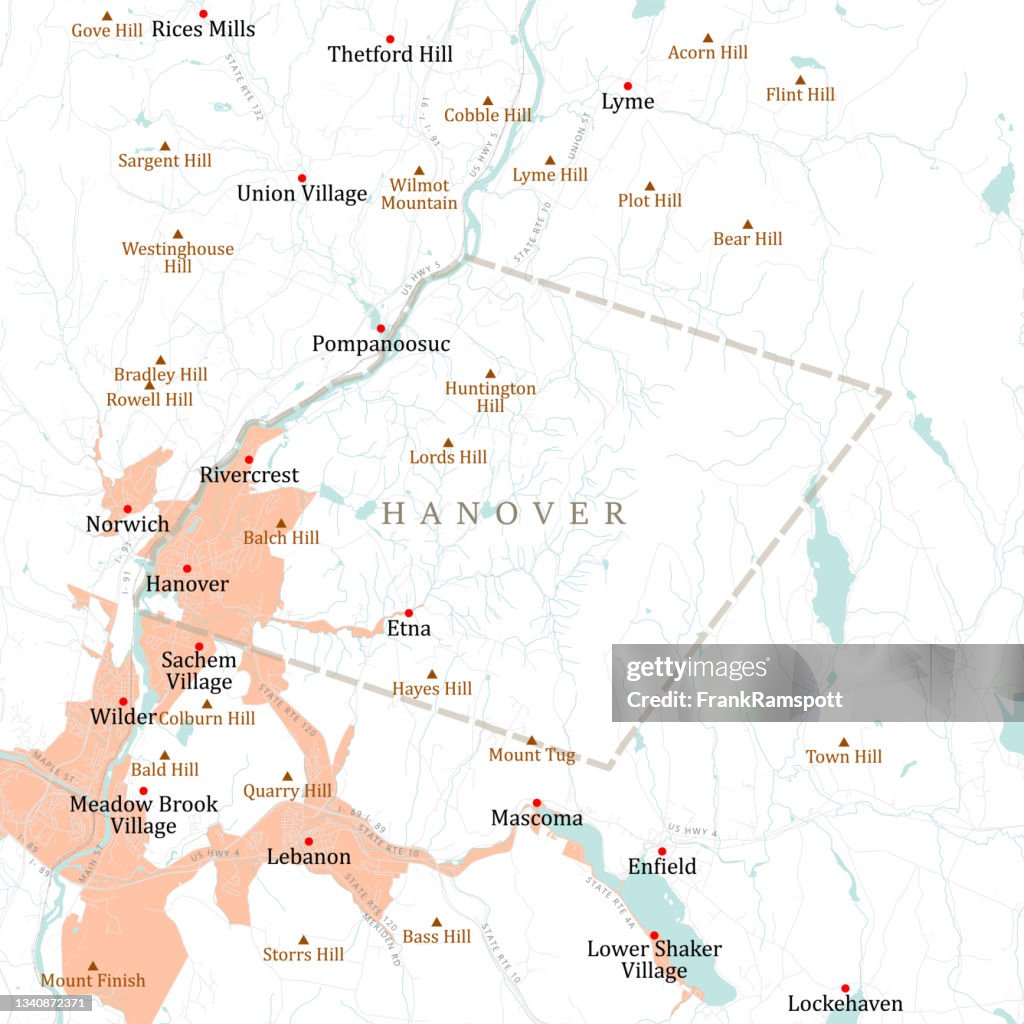 NH Grafton Hanover Vector Road Map