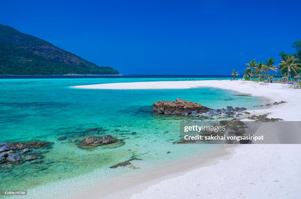 Scenic View on The Beach Against Sky in Koh Lipe, Thailand, Asia