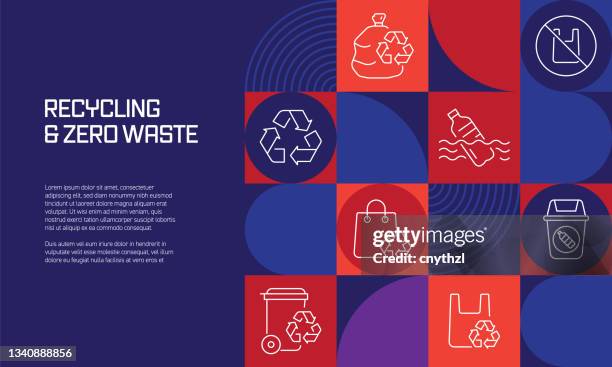 bildbanksillustrationer, clip art samt tecknat material och ikoner med recycling and zero waste related design with line icons. simple outline symbol icons. - hållbar livsstil