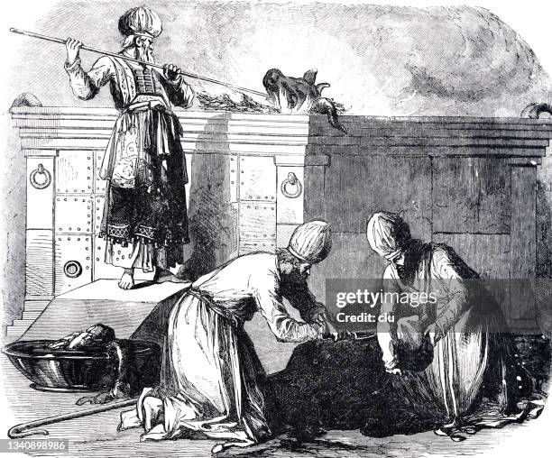 ilustrações de stock, clip art, desenhos animados e ícones de altar of burnt offerings in 2. moses 29:28 - queimadas