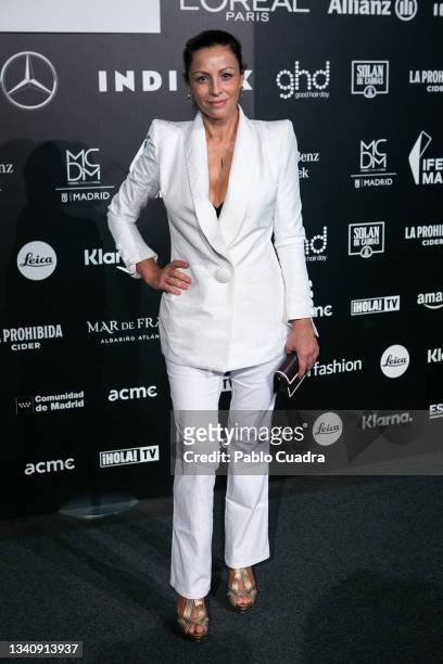 Ana Alvarez attends Dolores Cortes fashion show during the Merecedes Benz Fashion Week September 2021 edition at Ifema on September 17, 2021 in...