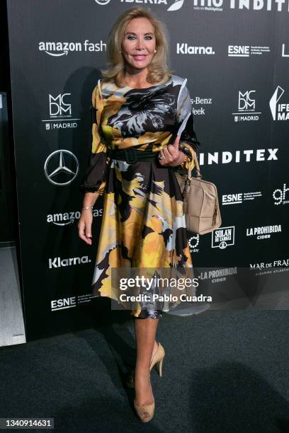 Norma Duval attends Hannibal Laguna fashion show during the Merecedes Benz Fashion Week September 2021 edition at Ifema on September 17, 2021 in...