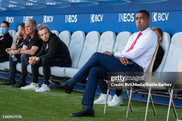 Gelson Fernandes, Vice President of FC Sion looks on before the Super League match between FC Lausanne-Sport and FC Sion at Stade de la Tuiliere on...