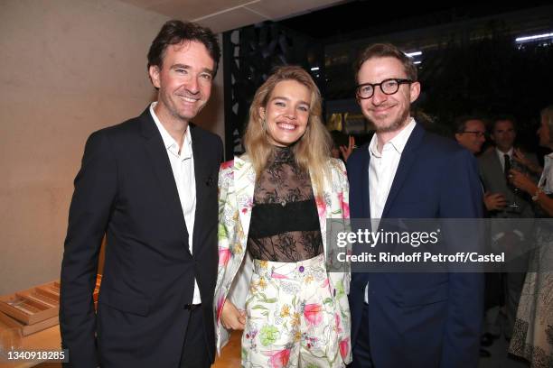 General manager of Berluti Antoine Arnault, his wife Natalia Vodianova and Ludovic Watine Arnault attend Doris Brynner celebrates her 90th Birthday...