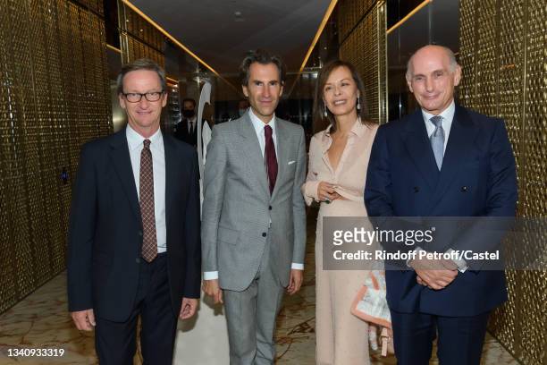 Thaddaeus Ropac and Pierre Pelegry, Almine Rech and Bernard Ruiz-Picasso attend Doris Brynner celebrates her 90th Birthday at "Le Cheval Blanc Paris"...