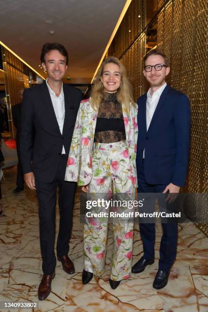 General manager of Berluti Antoine Arnault, his wife Natalia Vodianova and Ludovic Watine Arnault attend Doris Brynner celebrates her 90th Birthday...