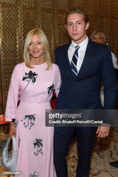Princess Marie-Chantal of Greece and her son Prince Constantin Alexios attend Doris Brynner celebrates her 90th Birthday at "Le Cheval Blanc Paris"...
