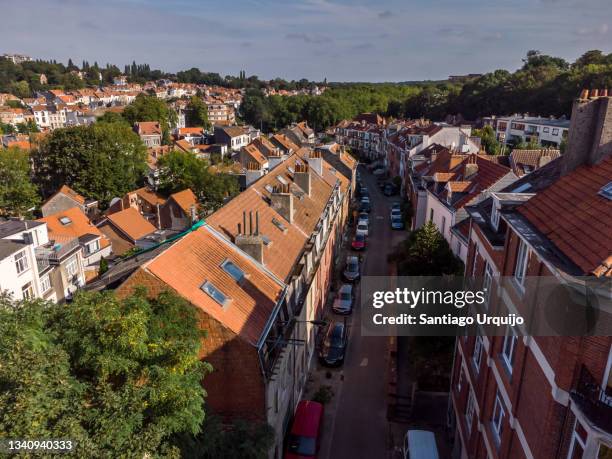 aerial view of watermael-boitsfort - belgium aerial stock pictures, royalty-free photos & images