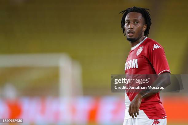 Gelson Martins of AS Monaco looks on during the UEFA Europa League group B match between AS Monaco and Sturm Graz at Stade Louis II on September 16,...