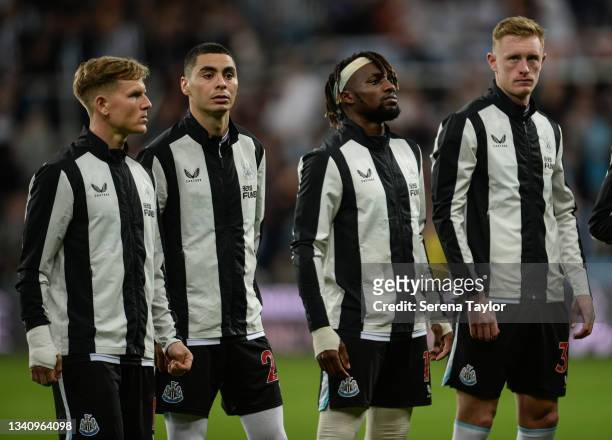 Newcastle players seen L-R Matt Ritchie, Miguel Almirón, Allan Saint-Maximin and Sean Longstaff during the Premier League match between Newcastle...