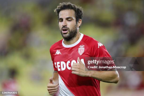 Cesc Fabregas of AS Monaco during the UEFA Europa League group B match between AS Monaco and Sturm Graz at Stade Louis II on September 16, 2021 in...