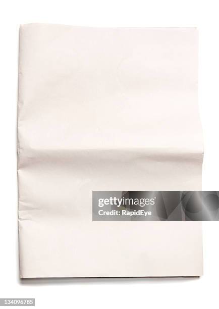 blank unfolded newspaper - in the news stockfoto's en -beelden