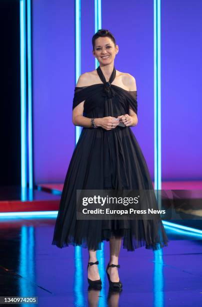 Actress Marion Cotillard receives the Donostia Award during the opening gala of the San Sebastian Film Festival 2021 at the Kursaal, on 17 September,...