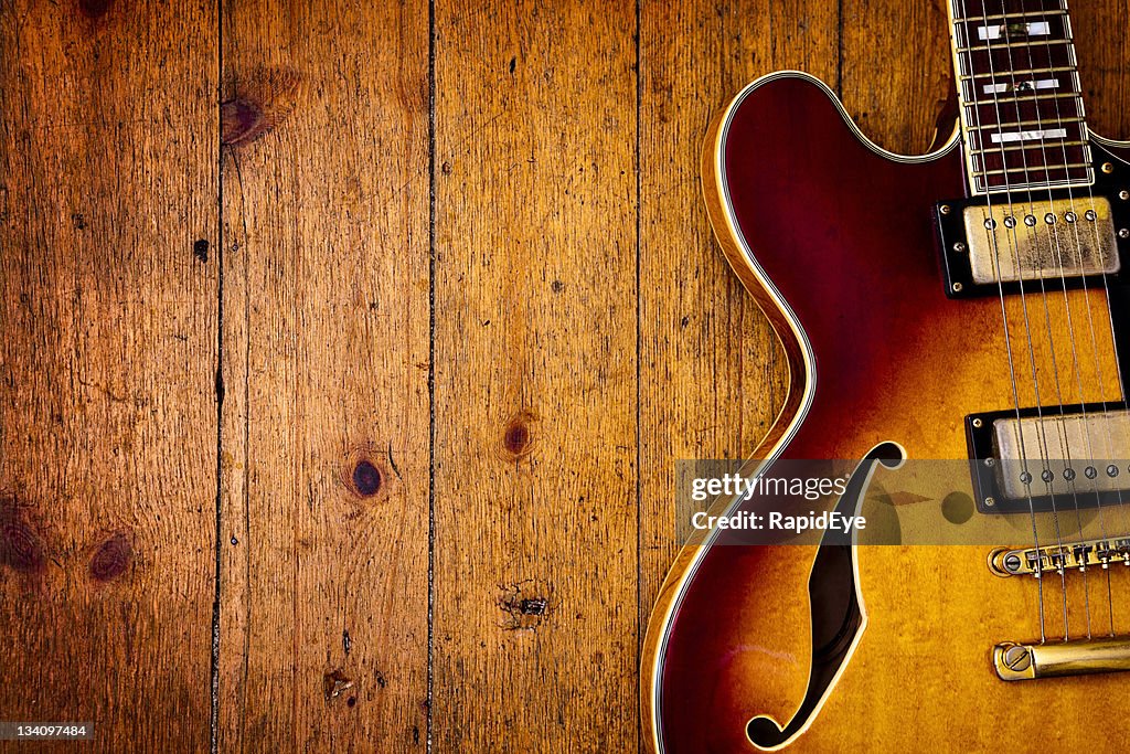 Jazz Guitarra de blues sobre Madeira