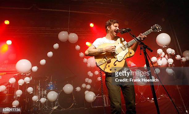 Singer John Gourley of the band Portugal The Man performs live during a concert at the Postbahnhof on November 25, 2011 in Berlin, Germany.