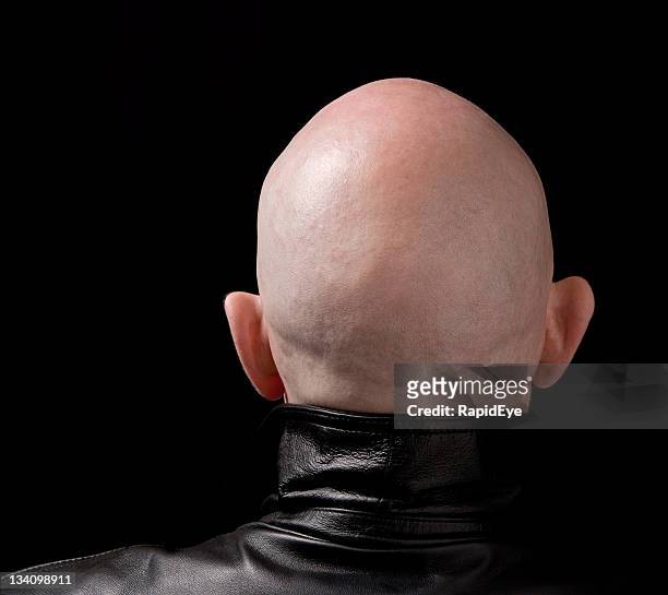 skinhead - completely bald stockfoto's en -beelden
