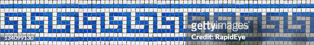 greek key pattern mosaic - greece stock pictures, royalty-free photos & images