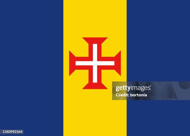 flagge der autonomen region madeira - atlantic islands stock-grafiken, -clipart, -cartoons und -symbole