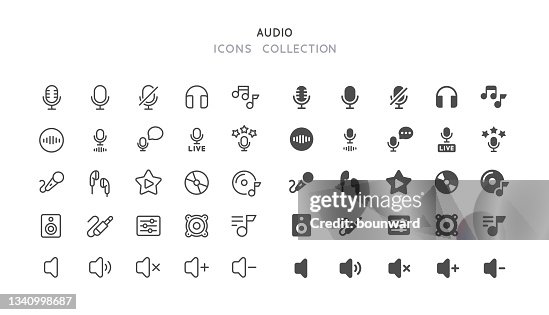 Line & Flat Audio Icons Line & Flat Audio Icons