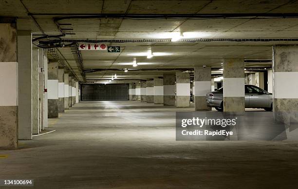 underground parking garage - abandoned car stock pictures, royalty-free photos & images