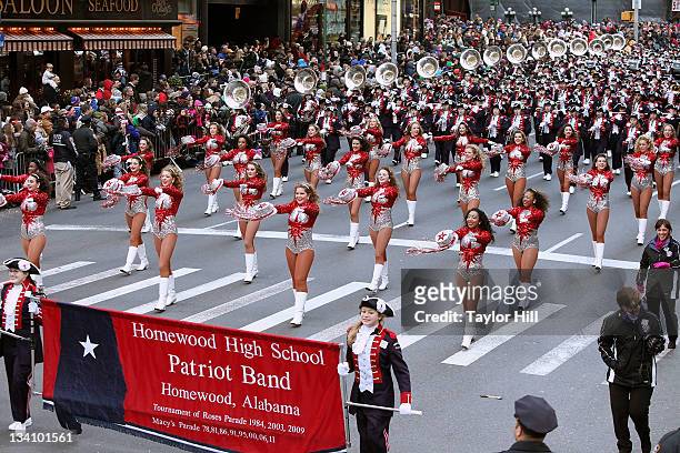 The Homewood High School Patriot Band of Homewood, Alabama attends the 85th annual Macy's Thanksgiving Day Parade on November 24, 2011 in New York...