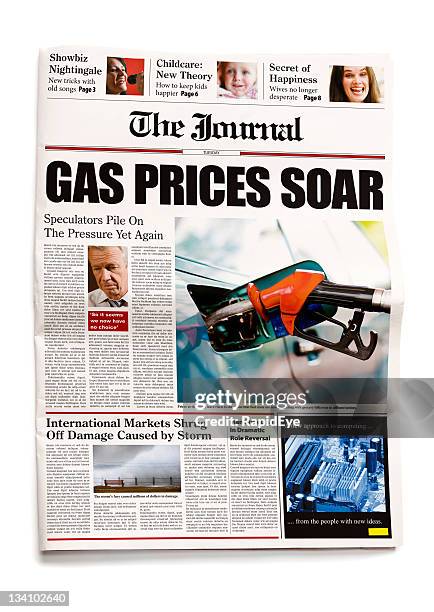 newspaper: gas prices soar - newspaper page stock pictures, royalty-free photos & images