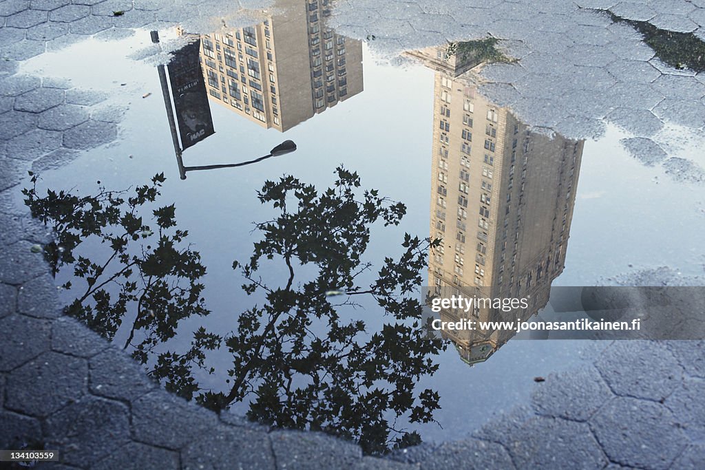 Reflections on water of Upper East Side