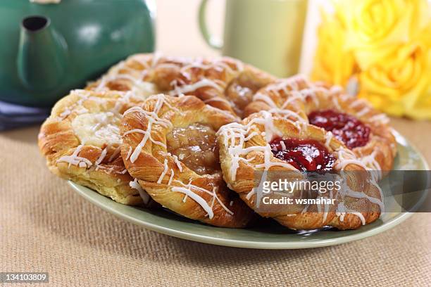 danish - breakfast pastries stock pictures, royalty-free photos & images
