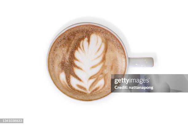 latte coffee or cappuccino coffee - coffee milk stockfoto's en -beelden