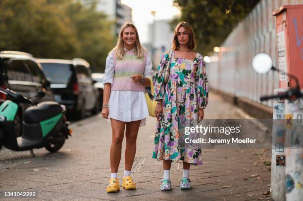 Fashion Week Guests arriving at the About You Fashion Week on September 13, 2021 in Berlin, Germany.