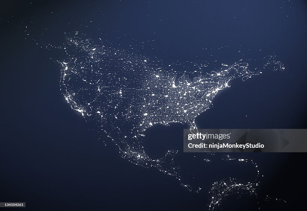 USA Stadt Licht Karte