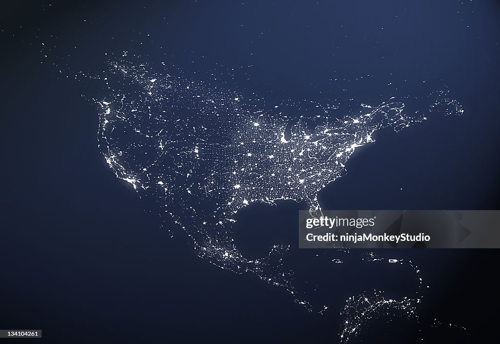 Estados Unidos Mapa da Cidade Luz