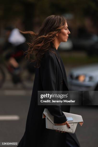 Masha Sedgwick arriving at the About You Fashion Week on September 13, 2021 in Berlin, Germany.