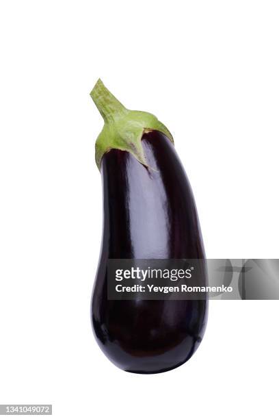 eggplant isolated on white background - aubergine stock-fotos und bilder